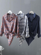Casual Comfortable Simple Plaid Shirt Blouses